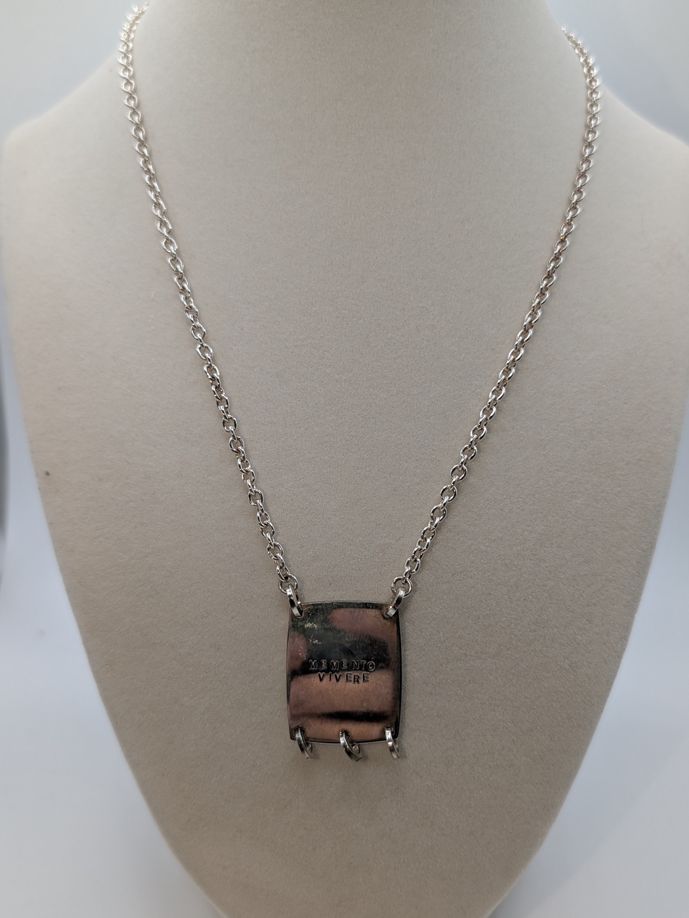 Silver Rectangular Pendant Necklace By Swedish Designer, Efva Attling